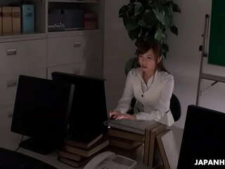 Văn phòng nhật bản lady Aihara Miho thủ dâm tại nơi làm việc, không bị kiểm duyệt