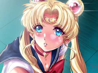 Hentai Sailor Moon dostaje ogromny ładunek spermy na jej twarzy